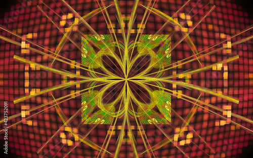 digital image generated on a computer consisting of beautiful abstract geometric shapes, lines of different colors for a background image or web design