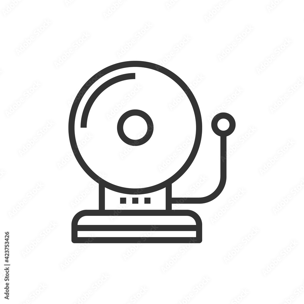School Bell Line Icon Vector Illustration School Bell Line Icon Vector Illustration