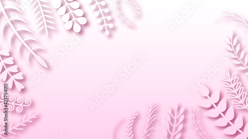 Abstract Background Summer Leaves With Shadows Vector Design Style Template