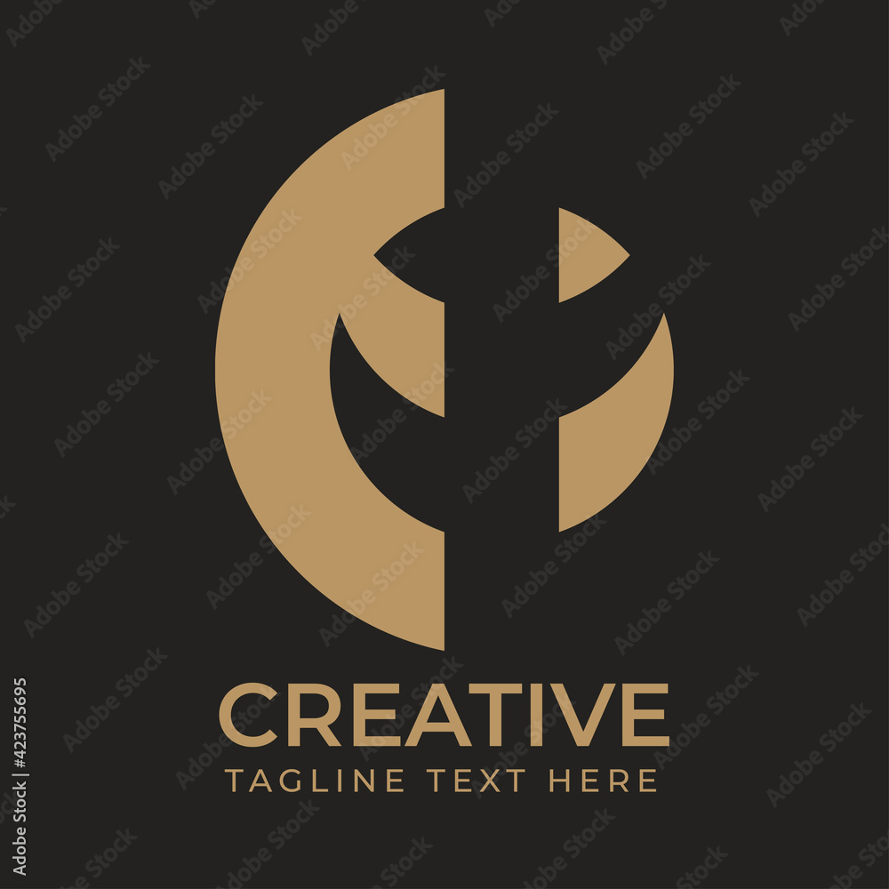 Logo design letter e negative space, flat business logo icon. Logo design letter e negative space, flat business logo icon.