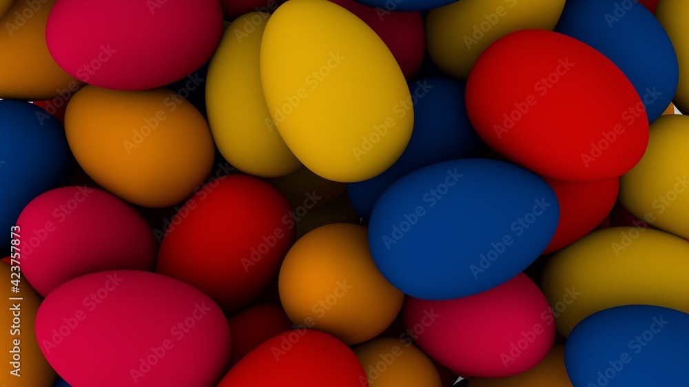 Render de huevo de pascua coloridos. Fondo tridimensional de huevos de pascua. Diseño 3d para semana santa. Tradición Render de huevo de pascua coloridos. Fondo tridimensional de huevos de pascua. Diseño 3d para semana santa. Tradición