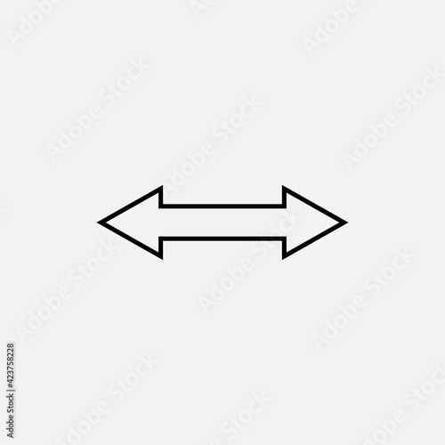 2 side arrow premium illustration icon, isolated, white on dark background, with text elements.Vector illustration isolated on white background.