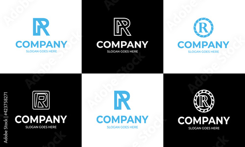 Modern letter r logo collections