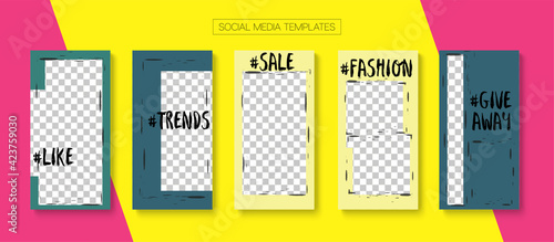 Social Stories Cool Vector Layout.