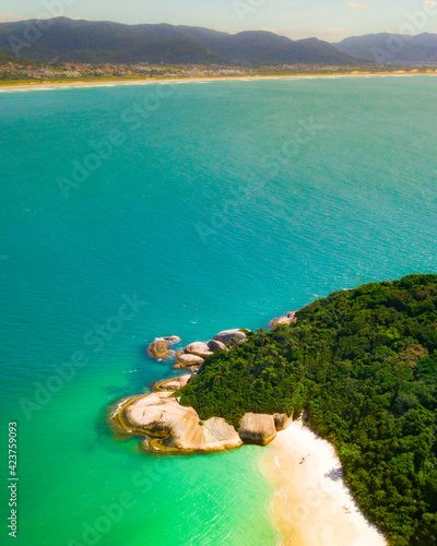 Fototapeta Naklejka Na Ścianę i Meble -  Tropical Island Nature Water Ocean Sea Campeche Florianopolis Brasil