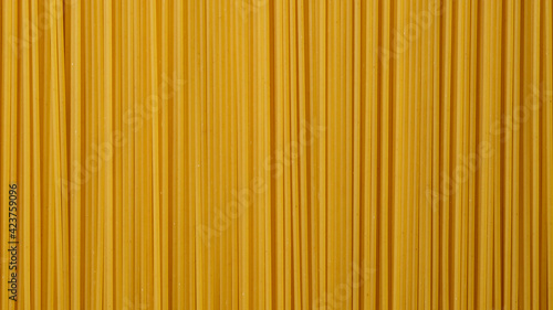 raw Italian pasta spaghetti top view. traditional type of pasta