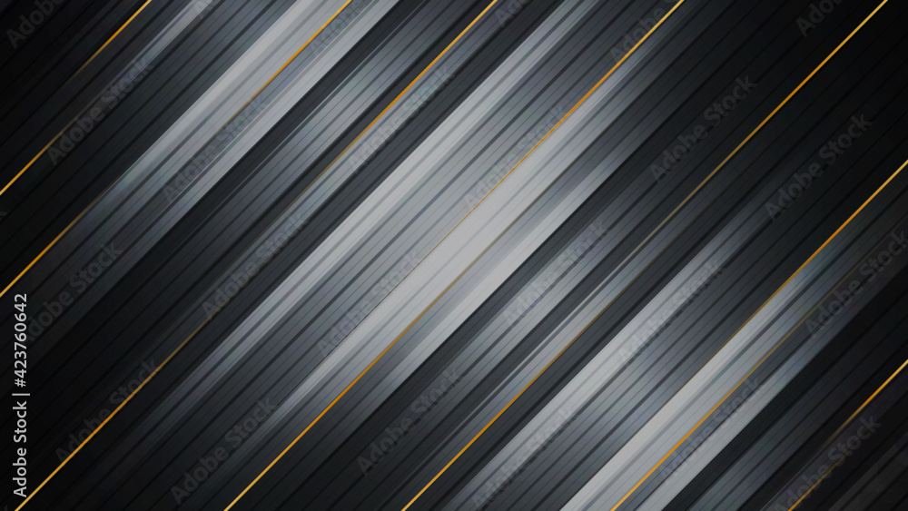 Abstract black background with gold stripes Abstract black background with gold stripes