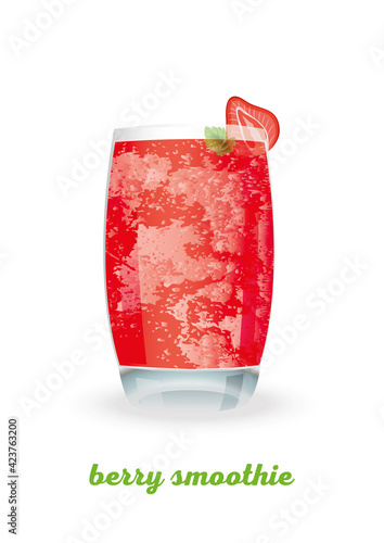 Berry smoothie isolated on white background vector illustration