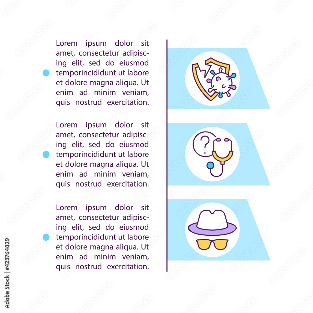 Weak immune response concept line icons with text. PPT page vector template with copy space. Brochure, magazine, newsletter design element. Mutated coronavirus risk linear illustrations on white