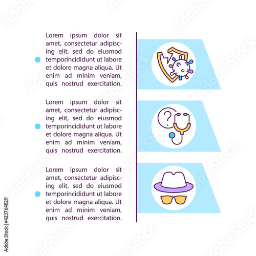 Weak immune response concept line icons with text. PPT page vector template with copy space. Brochure, magazine, newsletter design element. Mutated coronavirus risk linear illustrations on white