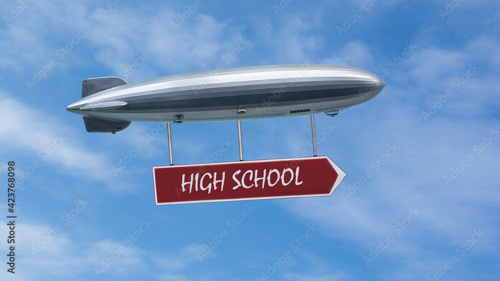 Fototapeta premium Street Sign to High School