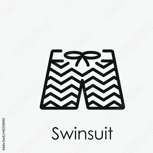 Swinsuit vector icon.  Editable stroke. Linear style sign for use on web design and mobile apps, logo. Symbol illustration. Pixel vector graphics - Vector
