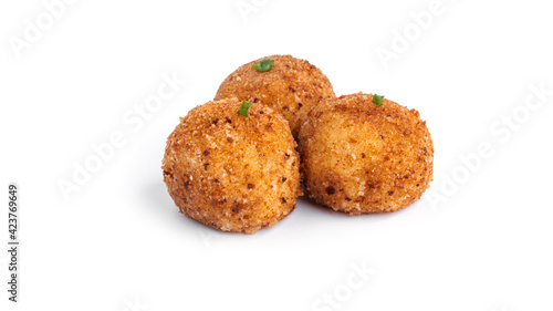 Potato balls isolated on a white background.