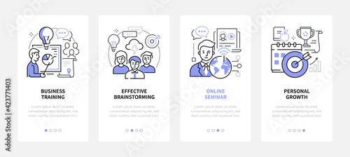 Business development - modern line design style web banners