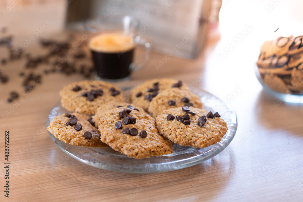delicious chocolate cookies in a table delicious chocolate cookies in a table