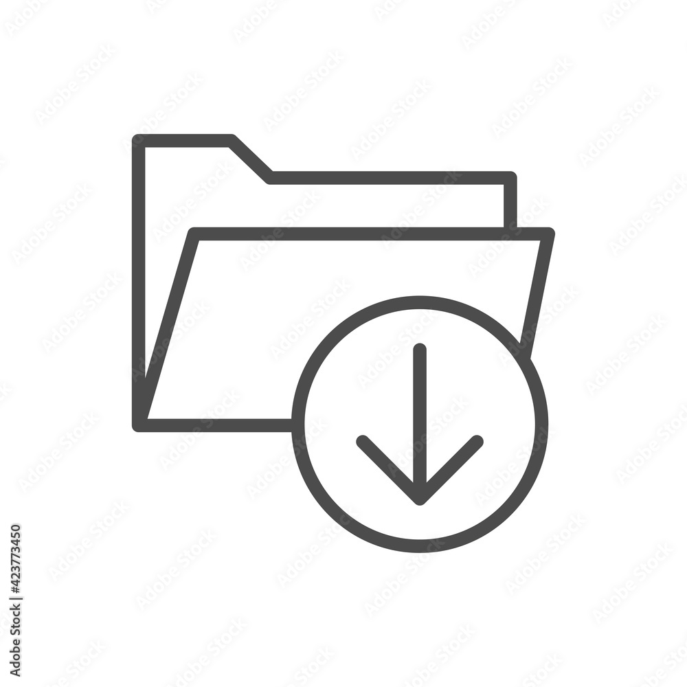 Document icon isolated on white background. Folder symbol modern, simple, vector, icon for website design, mobile app, ui. Vector Illustration