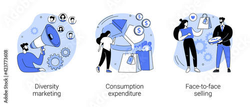Buy and sell product abstract concept vector illustrations.