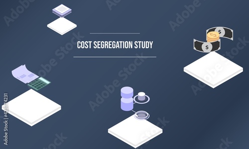 Photography Cost segregation study concept on abstract design