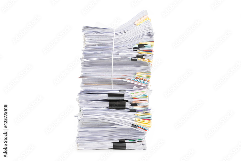 Stack of Documents isolated on white background