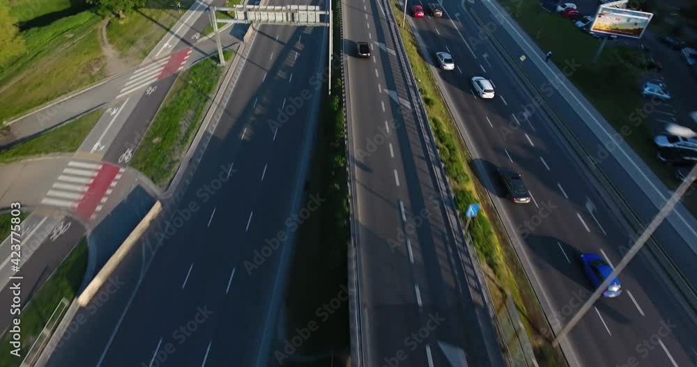 Chasing Cars Going On A Road. Aerial Shot. Aerial Shot Chasing Cars Going On A Road. Aerial Shot. Aerial Shot