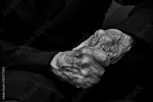 Hands of a grandfather 