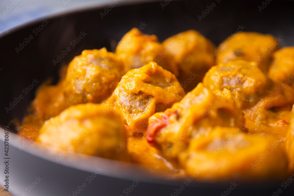 Meatballs with tomato sauce from a tapas bar in spain Meatballs with tomato sauce from a tapas bar in spain