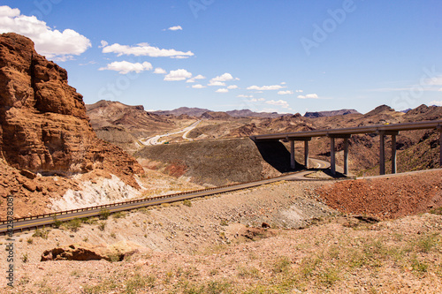 The crossing of the highway over the railroad 