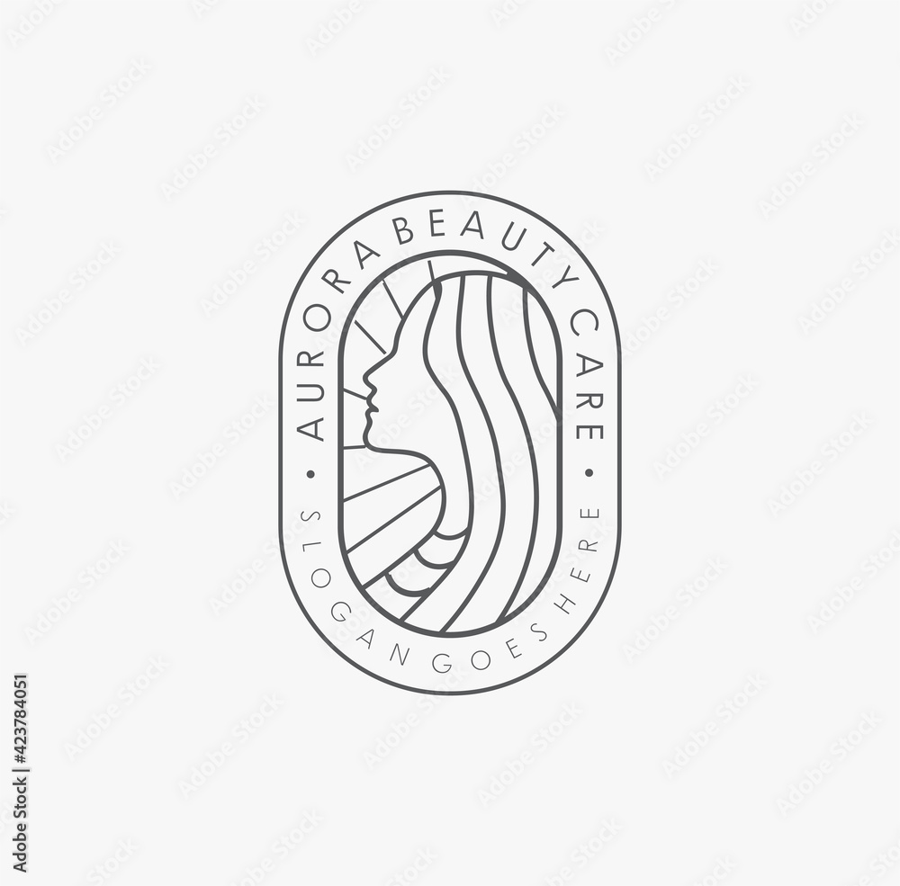 Beauty women line art logo design Vector Stock. Line drawing face logo emblem design for beauty salon, hair salon, cosmetic stock illustration Beauty women line art logo design Vector Stock. Line drawing face logo emblem design for beauty salon, hair salon, cosmetic stock illustration