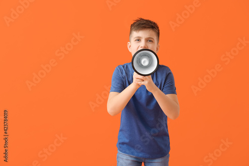 Screaming little boy with m...