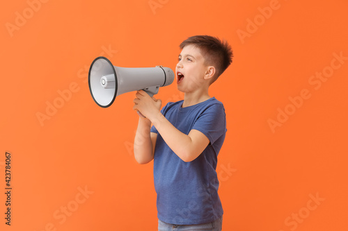 Screaming little boy with m...