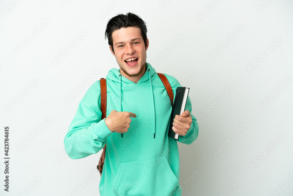 Young student man isolated on white background with surprise facial expression Young student man isolated on white background with surprise facial expression