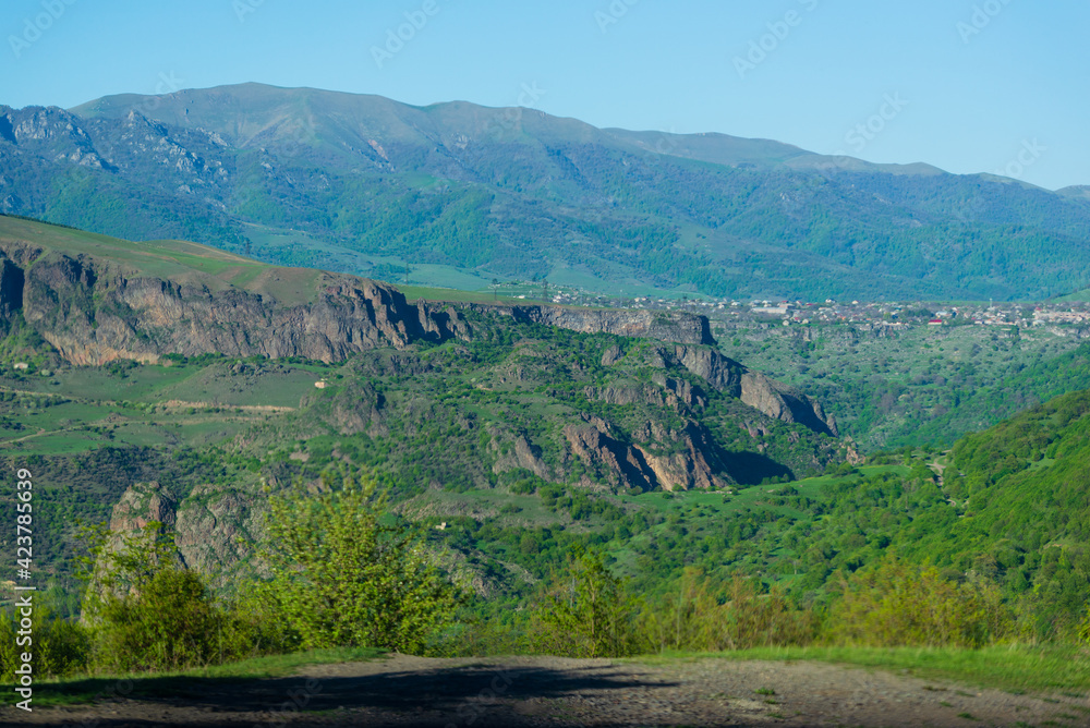 Rocky landscape with canyon and Dzoraget river