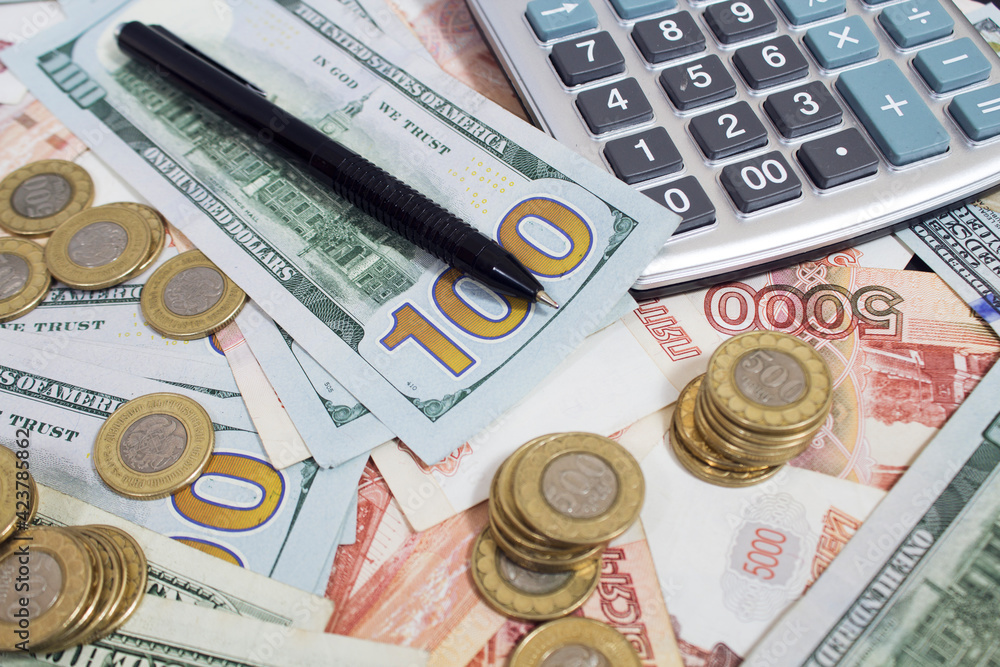 Fototapeta premium money with calculator