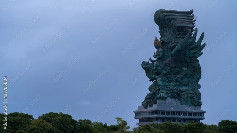 Bali, Indonesia Time Lapse of Garuda Wisnu Kencana Statue the