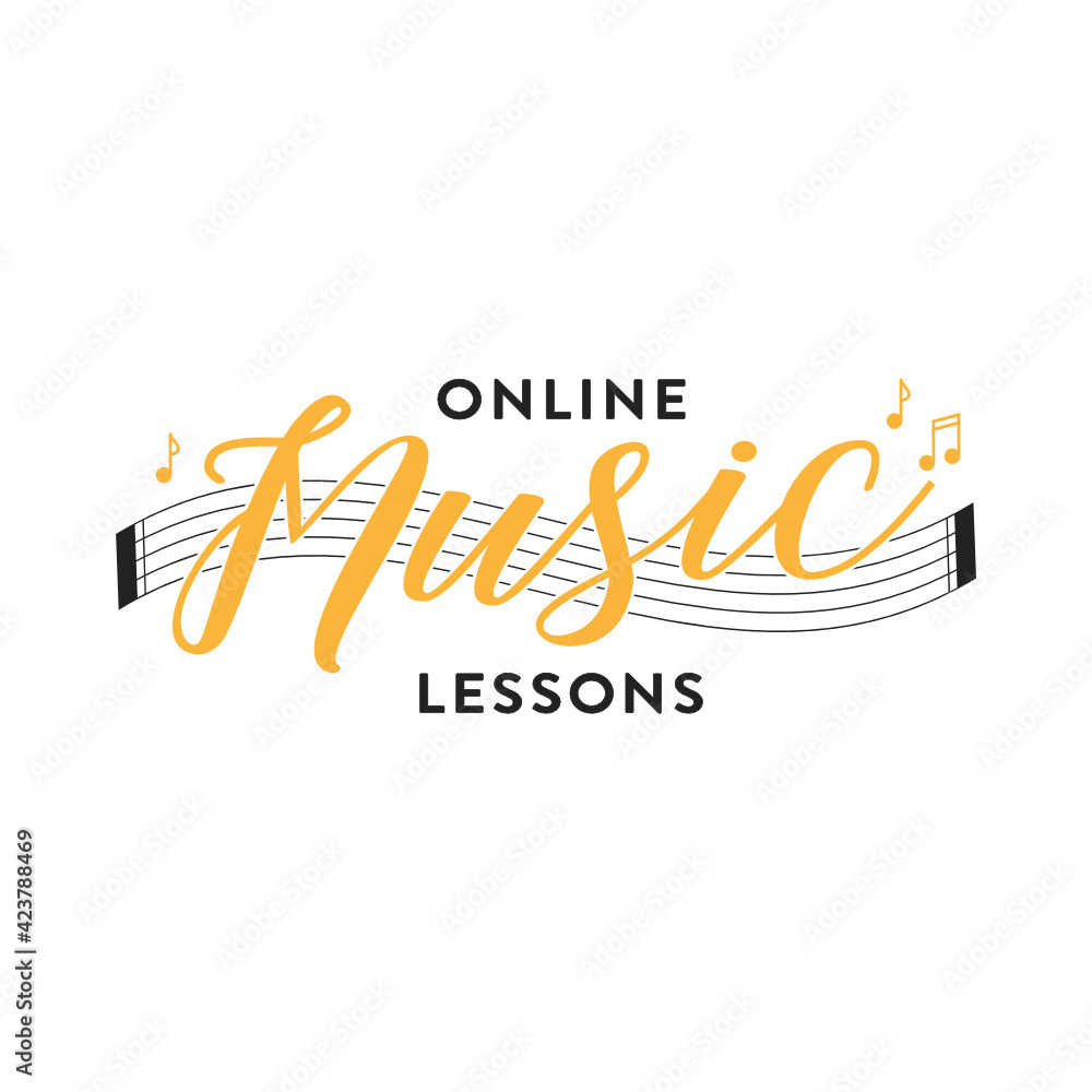 Online Music Lessons Logo, Online Lesson, Musical Lessons, Guitar