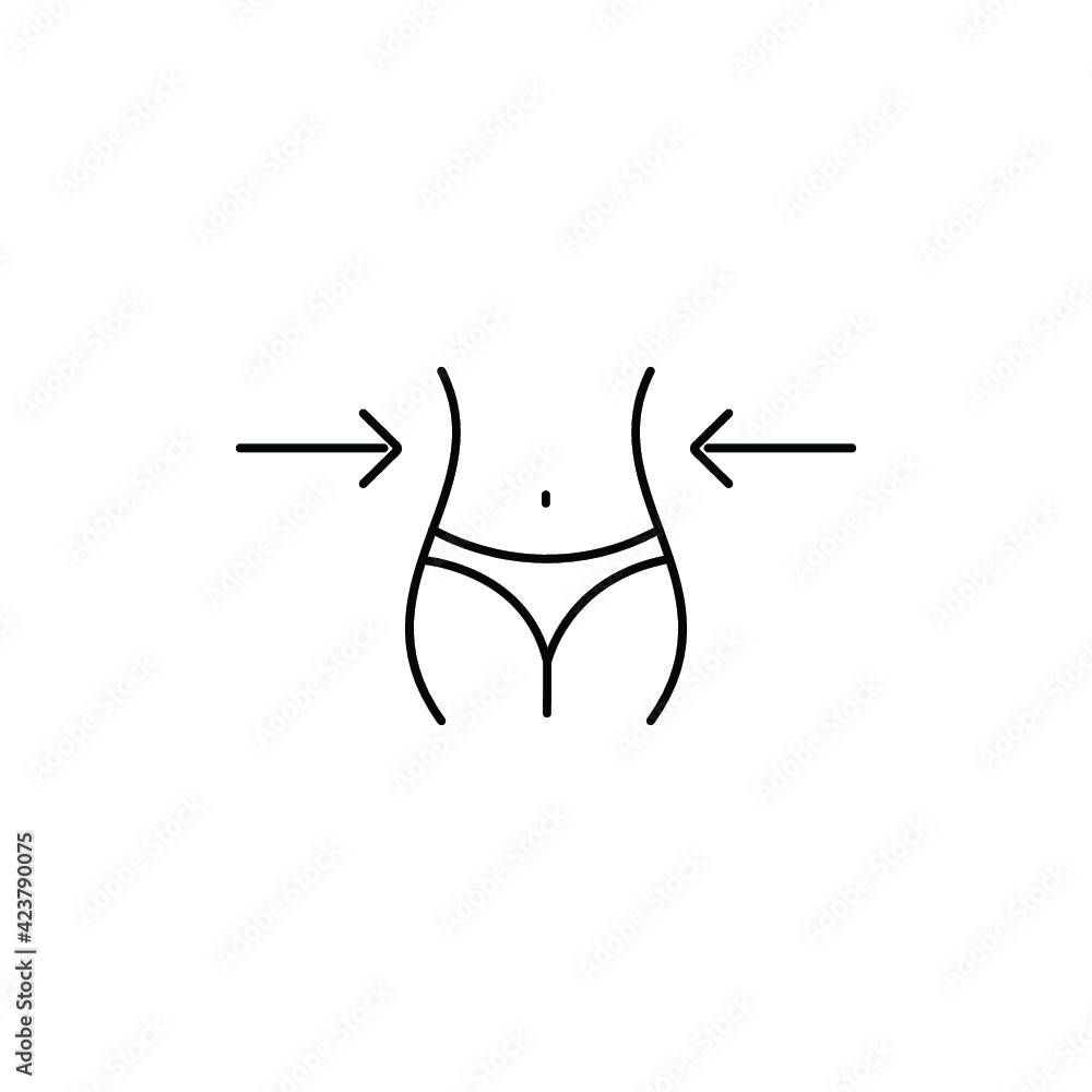 Weight loss icon. Slim lady with measuring tape icon isolated on white background. Weight loss icon. Slim lady with measuring tape icon isolated on white background.