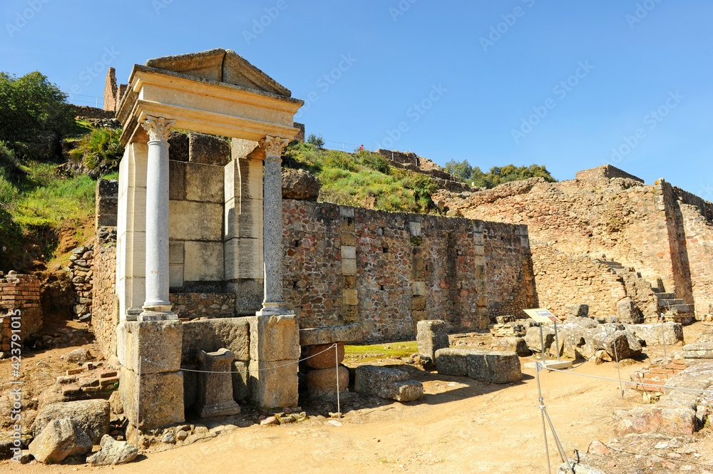 Temple of Mercury in the Roman city of Munigua Mulva, Seville province, Spain