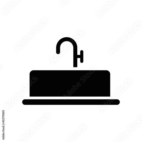 faucet icon isolated sign symbol illustration - high quality black style