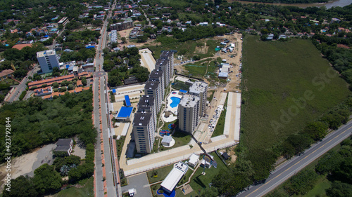 Ricaurte, Cundinamarca. April 23, 2018:Aerial view of Puerto Azul and urban landscape. photo