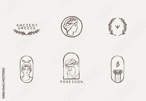 Ancient Greek Aesthetics, modern logotypes