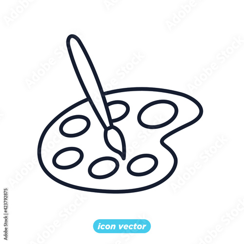 hobby painting icon. Hobbies painting Palette with brush symbol template for graphic and web design collection logo vector illustration
