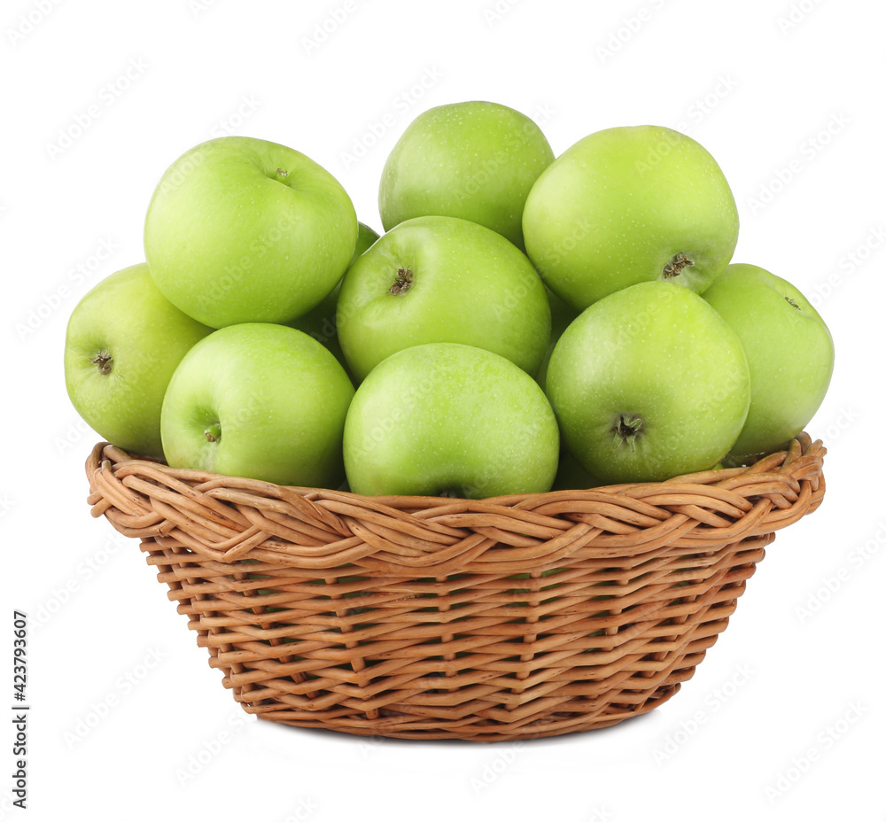 Green apples isolated on the white background Green apples isolated on the white background