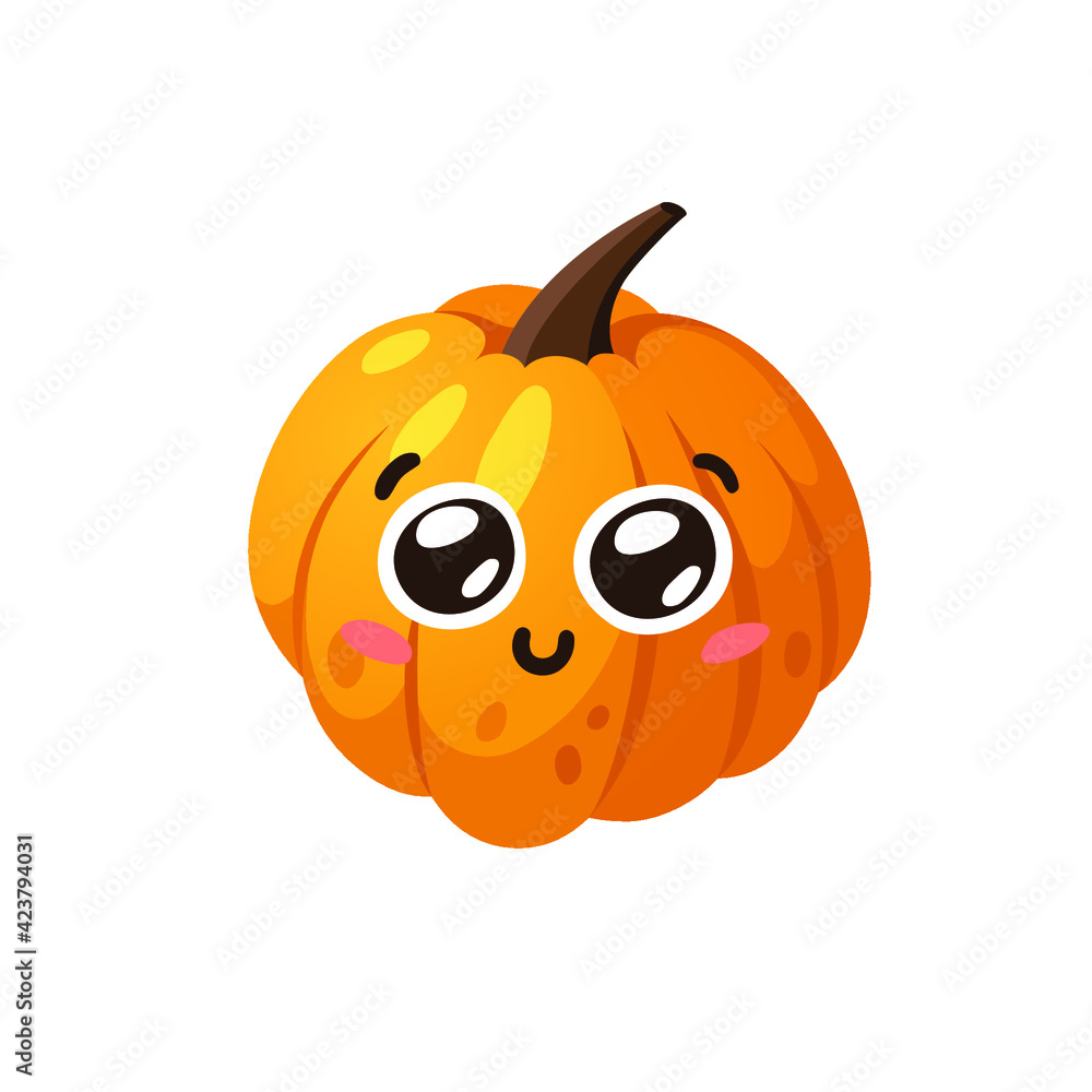 custom made wallpaper toronto digitalCartoon Character Emoji Pumpkin. Hand drawn stylish vegetable. Vector drawing fresh organic food Emoticon. Summer Vegan Illustration Spice Season