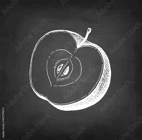 Chalk sketch of apple.