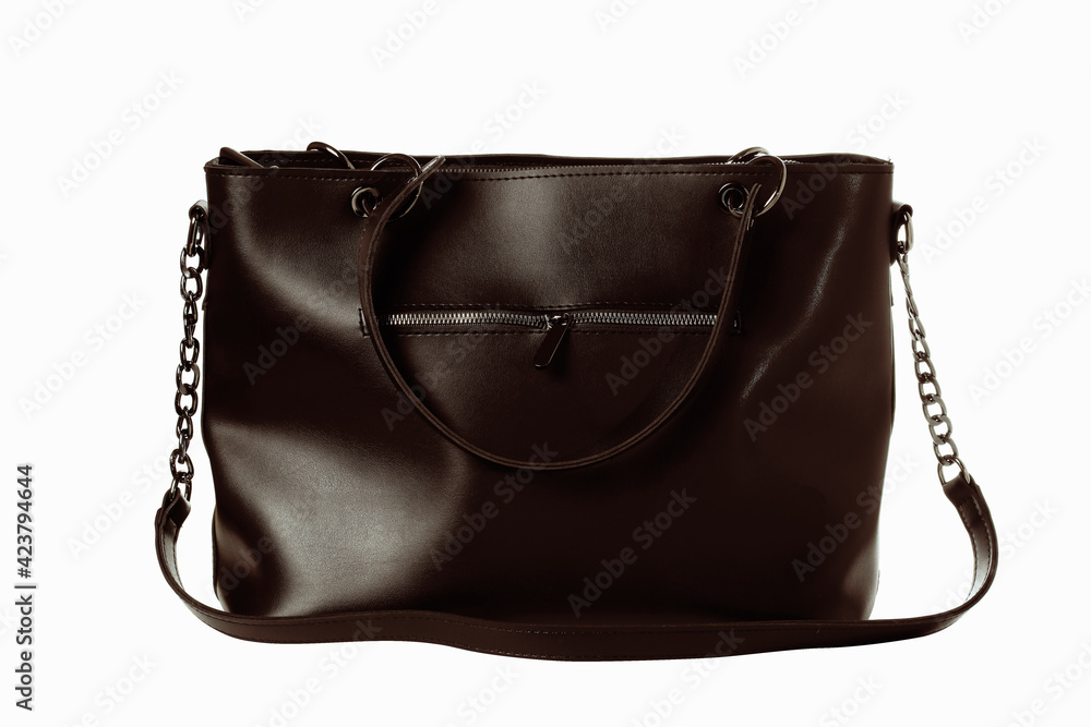 Feminine fashionable casual handbag with natural brown leather Feminine fashionable casual handbag with natural brown leather