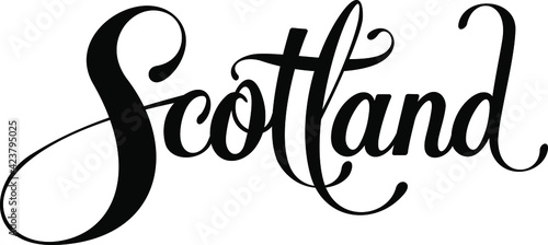 Scotland - custom calligraphy text