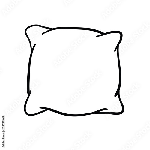 Pillow thin Line icon , sleep symbol, isolated on white background