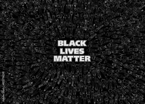 Black lives matter protest reversed out