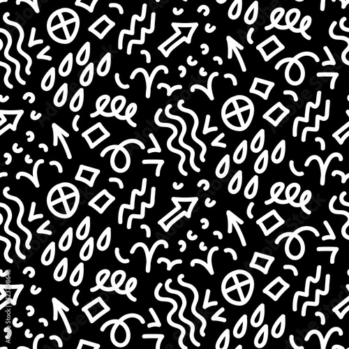 Seamless vector pattern with doodle handwritten elements. EPS 10