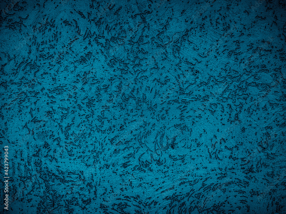 Fototapeta premium Beautiful abstract blue background. Blue wall with deep dark furrows.